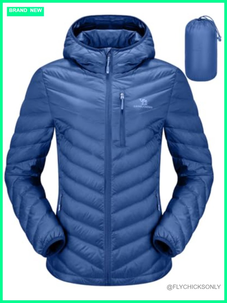 Lightweight Down Puffer Jacket With Hood Packable Winter Coat